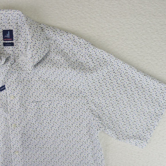 Johnnie-O Prep-Formance Bamboo Button Up Shirt Mens Large Tall Paperclip Pattern - Picture 2 of 12